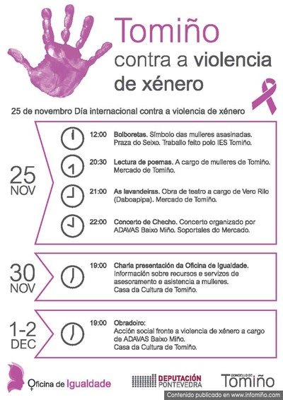 Tomio celebra o da contra a violencia de xnero con bolboretas, teatro e poemas  