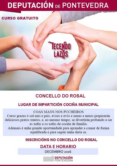 Cursio gratuito de cocia no Rosal: coas mns nos pucheiros