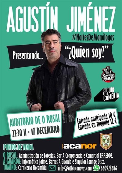 Noite de monlogos con Agustn Jimnez este sbado no Auditorio Municipal do Rosal