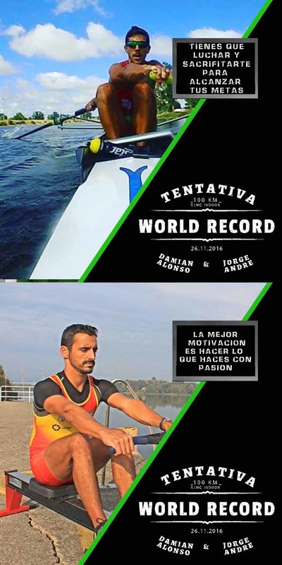 Dos remeros del Club Remo do Mio de Tui-Seta, Buscarn el Record del Mundo y  el Record Guinness de Remoergometro en el CENTRO COMERCIAL OUTLETUI