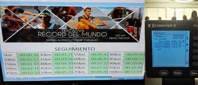 Damin Alonso y Andr Carvalho lograron este sbado el record del mundo de remo indoor 100km