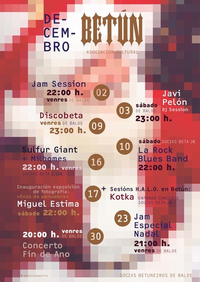 A Asociacin Cultural Betn inicia este venres a programacin de eventos de decembro 2016