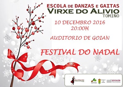 Festival de Nadal da Escola de Danzas e Gaitas Virxe do Alivio este sbado no Auditorio de Goin