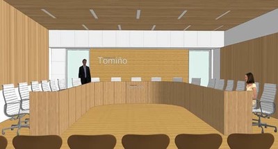 O Concello de Tomio reforma o saln de plenos para facerllo accesible e multifuncional