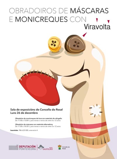 Obradorios de m�scaras e monicreques o 26 decembro na Sala de Exposici�ns do Rosal