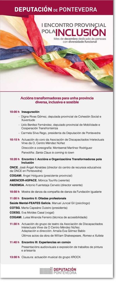 A Deputacin de Pontevedra celebra este venres o -I Encontro Provincial pola inclusin-