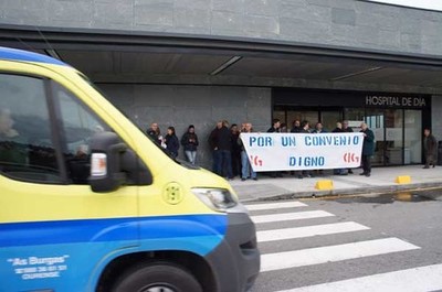 O persoal das ambulancias volve  ra para reclamar un convenio colectivo digno