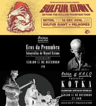 Programacin Asociacin Cultural Betn para o 16 e 17 de decembro de 2016