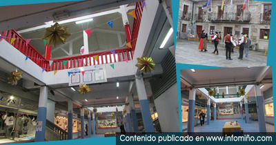 Os cativos da Guarda decoran a Praza de Abastos cos adornos realizados no obradoiro -Decora o teu Nadal-