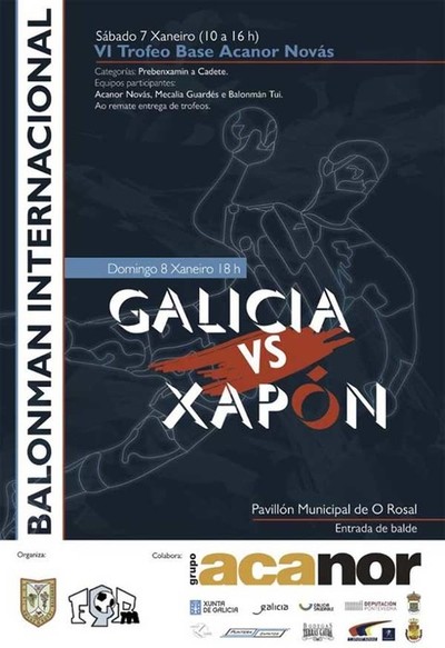 A selecci�n galega absoluta masculina e Xap�n ver�nse as caras esta fin de semana en O Rosal