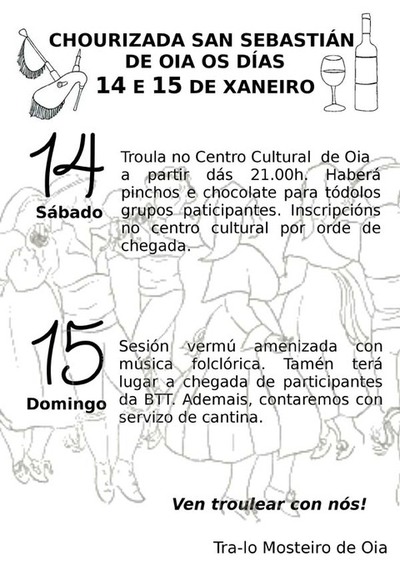 Chourizada de San Sebastian o 14 e 15 de xaneiro en Oia