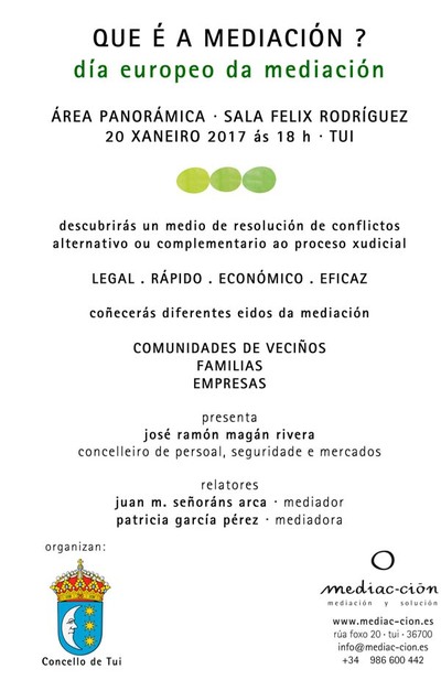 Charla sobre a mediaci�n este venres na Sala F�lix Rodr�guez de Tui