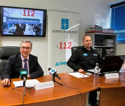 O 112 Galicia xestionou en 2016 mis de 220.000 incidencias e atendeu mis de 1.100.000 chamadas 
