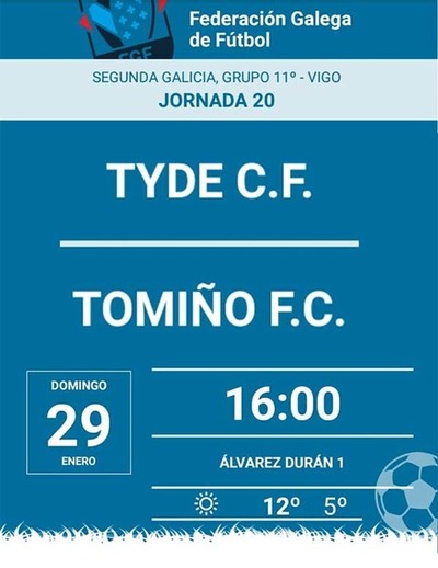 Tomio Fc y Tyde CF se enfrentan este domingo en Tui