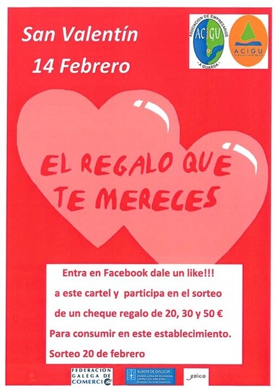 Acigu CCA sortea cheques regalo para la Campaa de San Valentn 2017