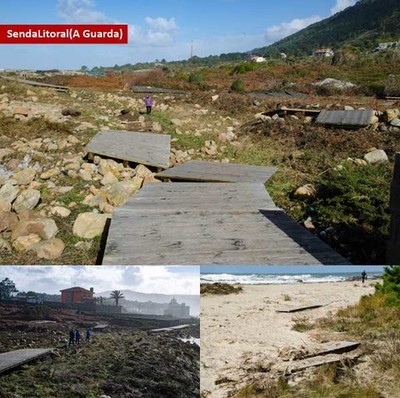 La Senda Litoral tambin sufri los efectos del temporal en A Guarda