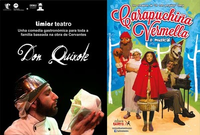 Esta fin de semana o pblico familiar ten unha dobre cita no Teatro Municipal de Tui con Don Quixote e a Carapuchia Vermella
