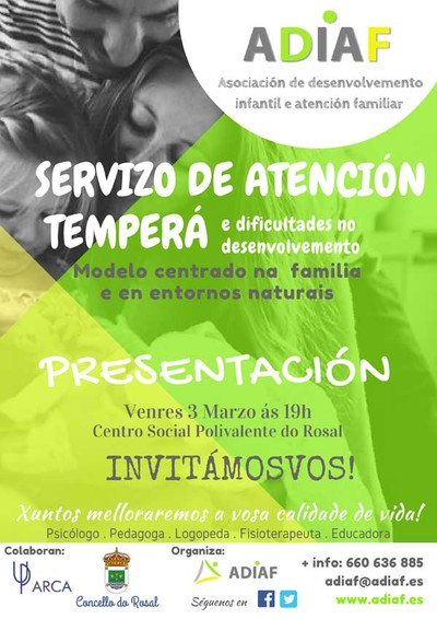 A Asociacin de Desenvolvemento Infantil e Atencin Familiar ADIAF presntase este venres no Rosal