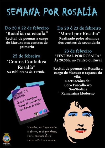 O Concello da Guarda celebra o 180 aniversario do nacemento de Rosala de Castro coa -Semana por Rosala-