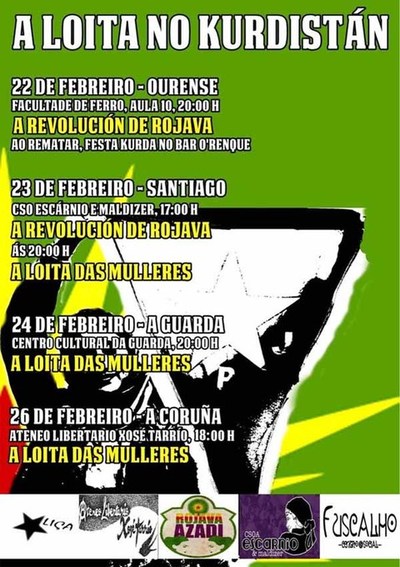 Palestra sobre a loita das mulleres no Kurdistam este venres no Centro Cultural de A Guarda