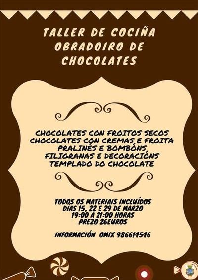 A OMIX da Guarda organiza un obradoiro de cocia sobre a elaboracin de chocolates 