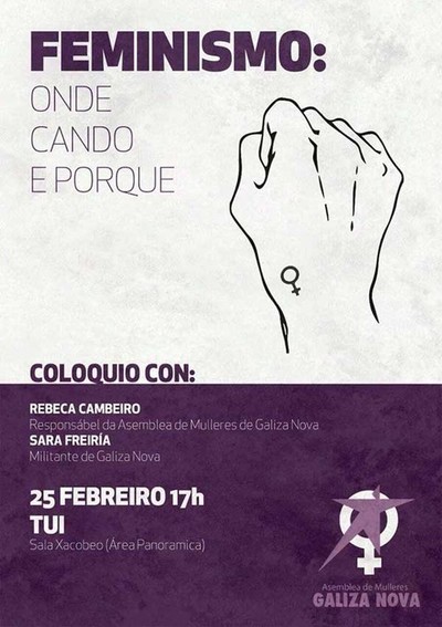 A Asemblea de Mulleres de Galiza Nova  organiza un coloquio sobre feminismo este sbado en Tui