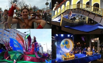 As comparsas tomiesas arrasan cos premios en Santiago de Compostela, Vigo e arredores