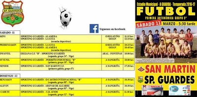 Partidos del SportingGuards para este fin de semana