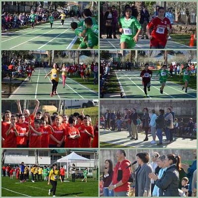 Cento cincuenta nenos e nenas de Primaria estrean a nova pista de atletismo da rea Deportiva do Mosteiro en Tomio