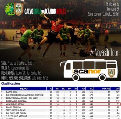 El Acanor Atl. Novs movilizar a su aficin en el partido del prximo sbado frente al Calvo Xiria