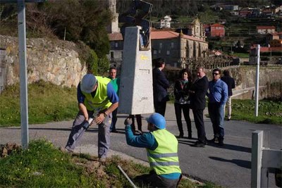 A Xunta de Galicia sinaliza o Camio Portugus da Costa ao seu paso polo concello de Oia con 28 mouteiras oficiais
