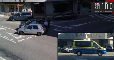 Colisin entre dos turismos en la interseccin entre las calles Galicia y Julia Vaquero de A Guarda