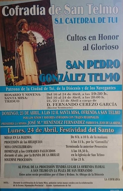 Programacin Relixiosa nas Festas de San Telmo 2017 en Tui