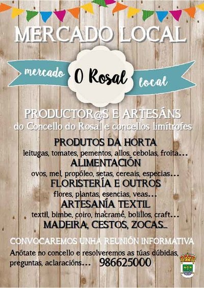 A Praza do Calvario do Rosal acoller un Mercado de productos locais os domingos pola ma