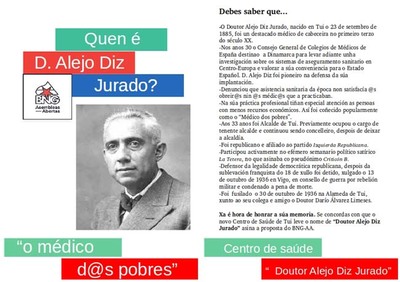 O BNG-AA leva adiante unha recollida de sinaturas para que o novo Centro de Sade de Tui leve o nome -Doutor Alejo Diz Jurado-