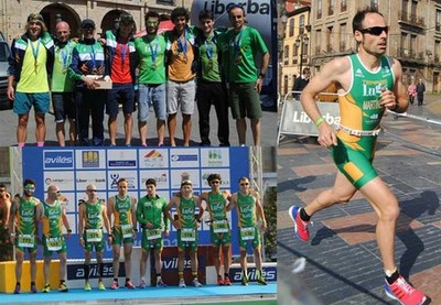 O Guards Roberto Martnez Trigo, do Tripenta Terras de Lugo, no Campionato de Espaa de Duatln por clubes en Aviles
