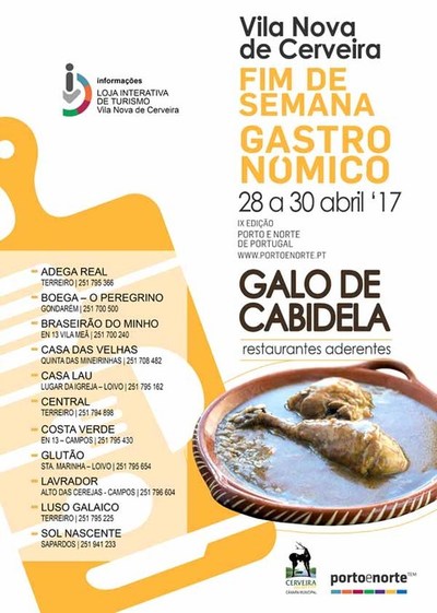 Fim-de-Semana Gastronmico em Cerveira: Galo de Cabidela servido  mesa de 11 restaurantes