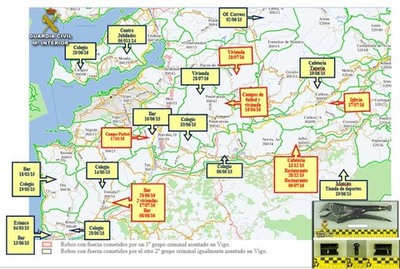 La Guardia Civil detiene a los autores de una treintena de robos con fuerza en la provincia de Pontevedra