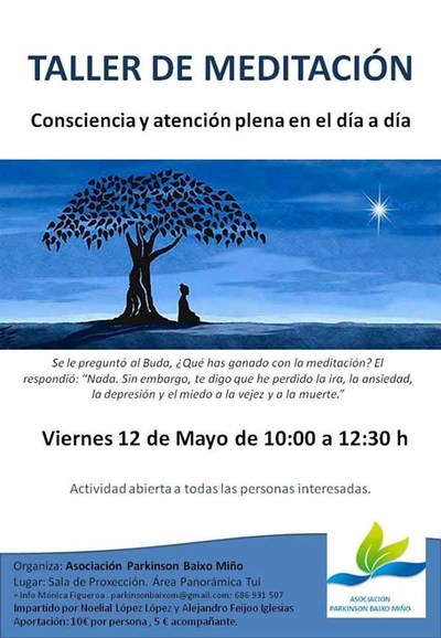 La Asociacin Parkinson Baixo Mio organiza un Taller de Meditacin este viernes en Tui