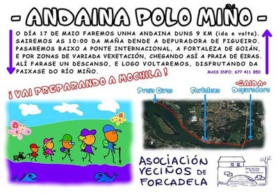 La Asociacin de Vecinos de Forcadela organiza este mircoles una Andaina por las riberas del Mio