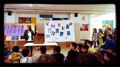 Alumnos do Colexio A Sangria de A Guarda participaron nunha Homenaxe a Gloria Fuertes