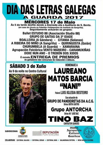 A Agrupacin Cultural Guardesa homenaxea este sbado a Nani Matos co gallo do Da das Letras Galegas 2017