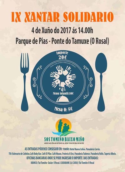 SOS Tomio Baixo Mio organiza o IX Xantar Solidario no Rosal