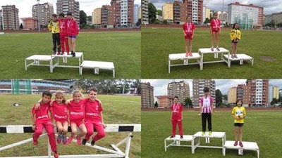 Cuatro medallas para los alevines de Atletismo Trega