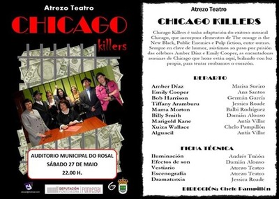 Atrezo Teatro presenta -CHICADO KILLERS- este sbado 27 de maio s 22.00h no Auditorio Municipal do Rosal