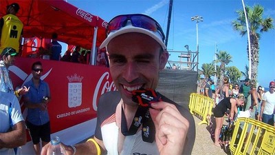 El deportista guards Roberto Martnez Trigo particip en el Ironman de Lanzarote