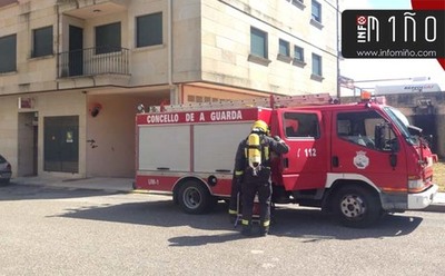 Movilizados los medios de emergencias en O Rosal por un vehculo a punto de incendiarse