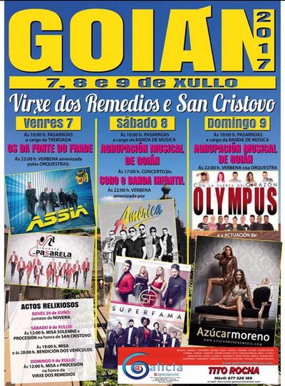 Grandes Festas na honra da Virxe dos Remedios e San Cristovo do 7  9 de xullo en Goin