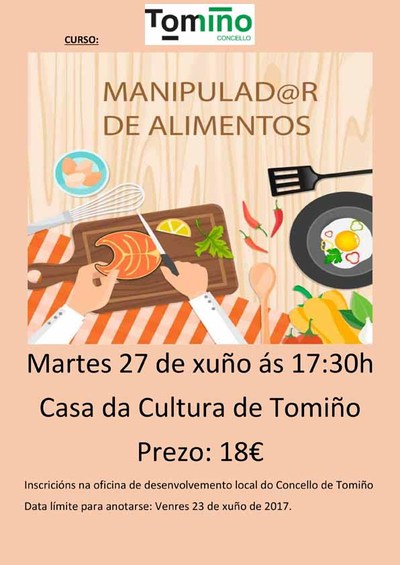 O Concello de Tomio convoca un Curso de Manipulador de Alimentos