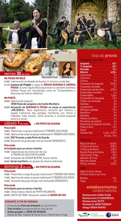 O Bruxo Queiman e Andrea Pousa, pregoeiros de excepcin da XXVII Festa da Langosta e da Cocia Marieira este venres